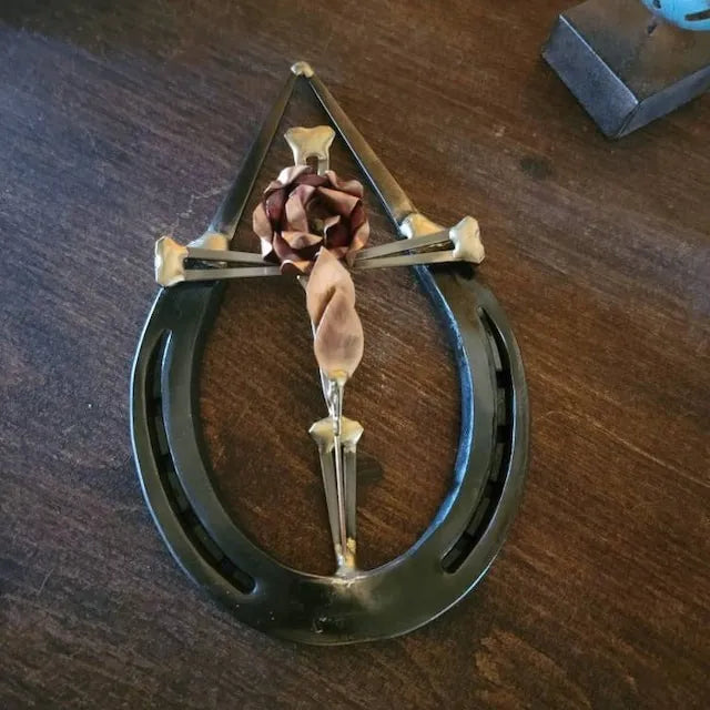 Horseshoe Nail Cross Wall Decoration