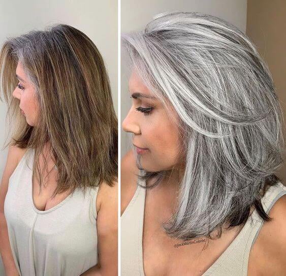 Silver Gray Natural Hair Dye Cream