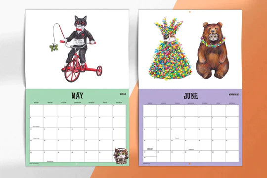 Scaredy Cats 2024 Monthly Calendar